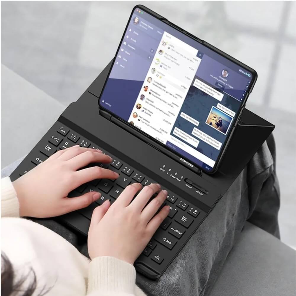 4-in-1 Wireless Keyboard Leather Magnetic Flip Case